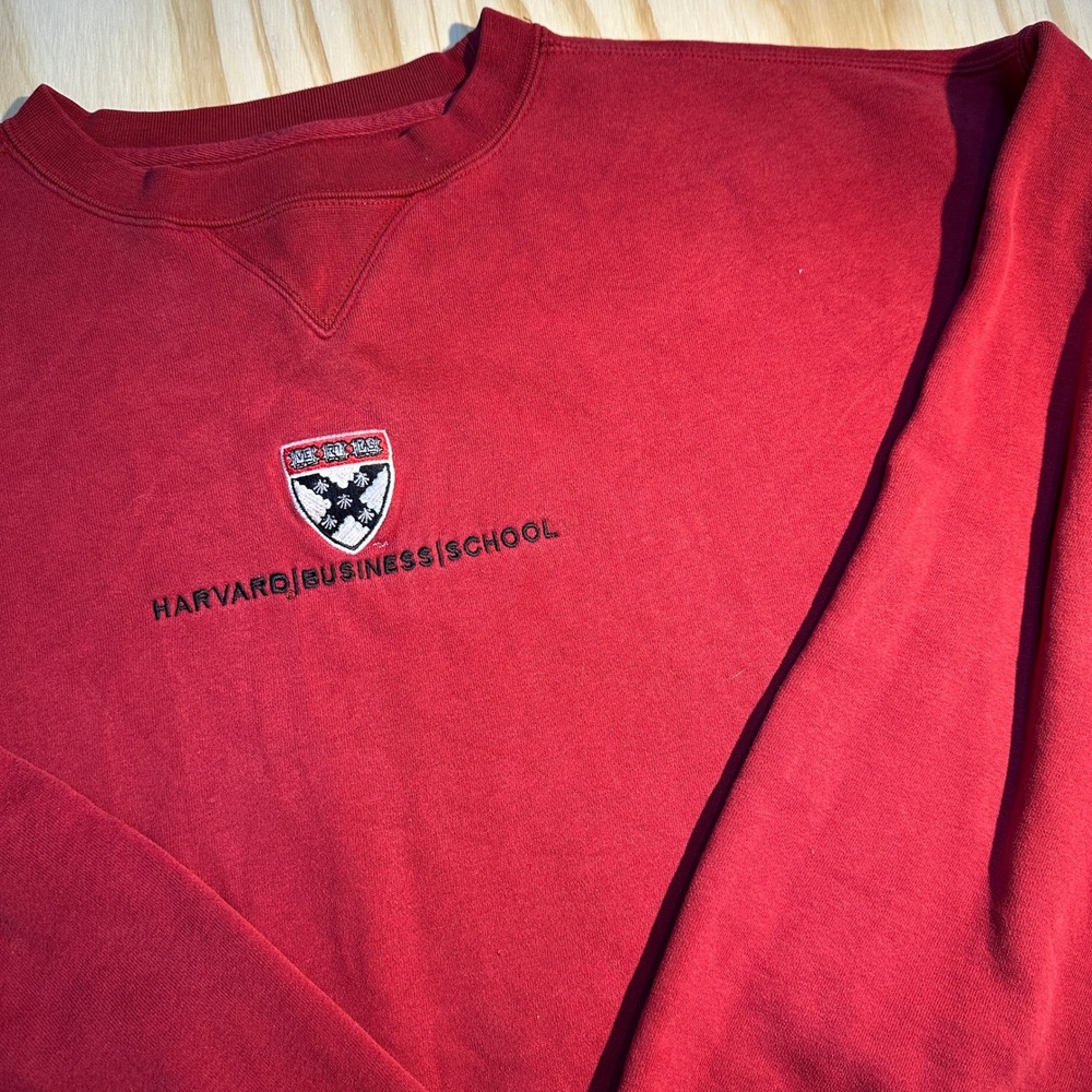 JanSport Men's Harvard Business School Sweatshirt Maroon Embroidered Pullover XL